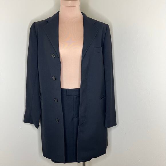 Ralph Lauren Dresses & Skirts - Vtg Ralph Lauren Skirt Suit 8 Womens Black Wool Skirt & Jacket Career Work 90s